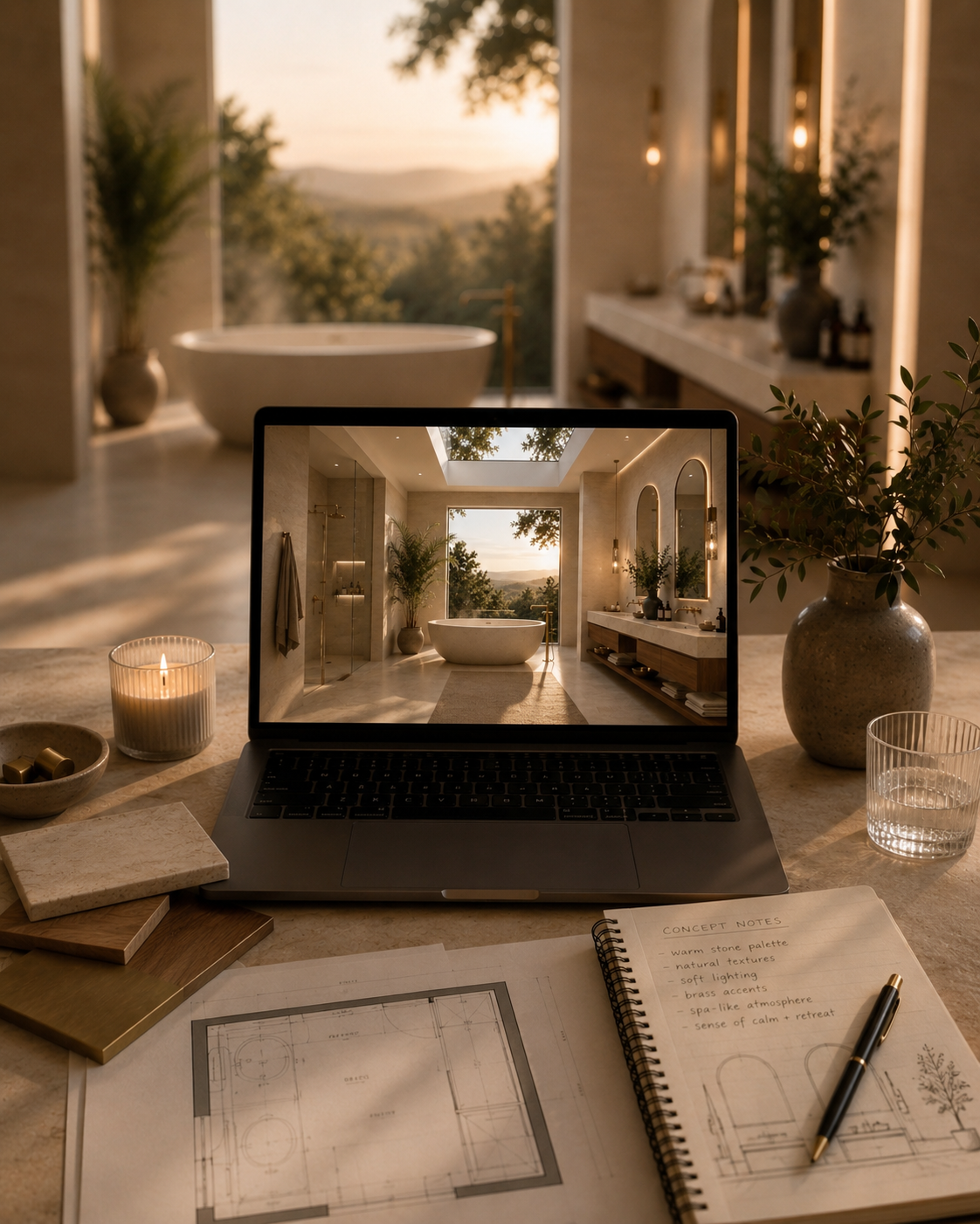 Luxury bathroom render
